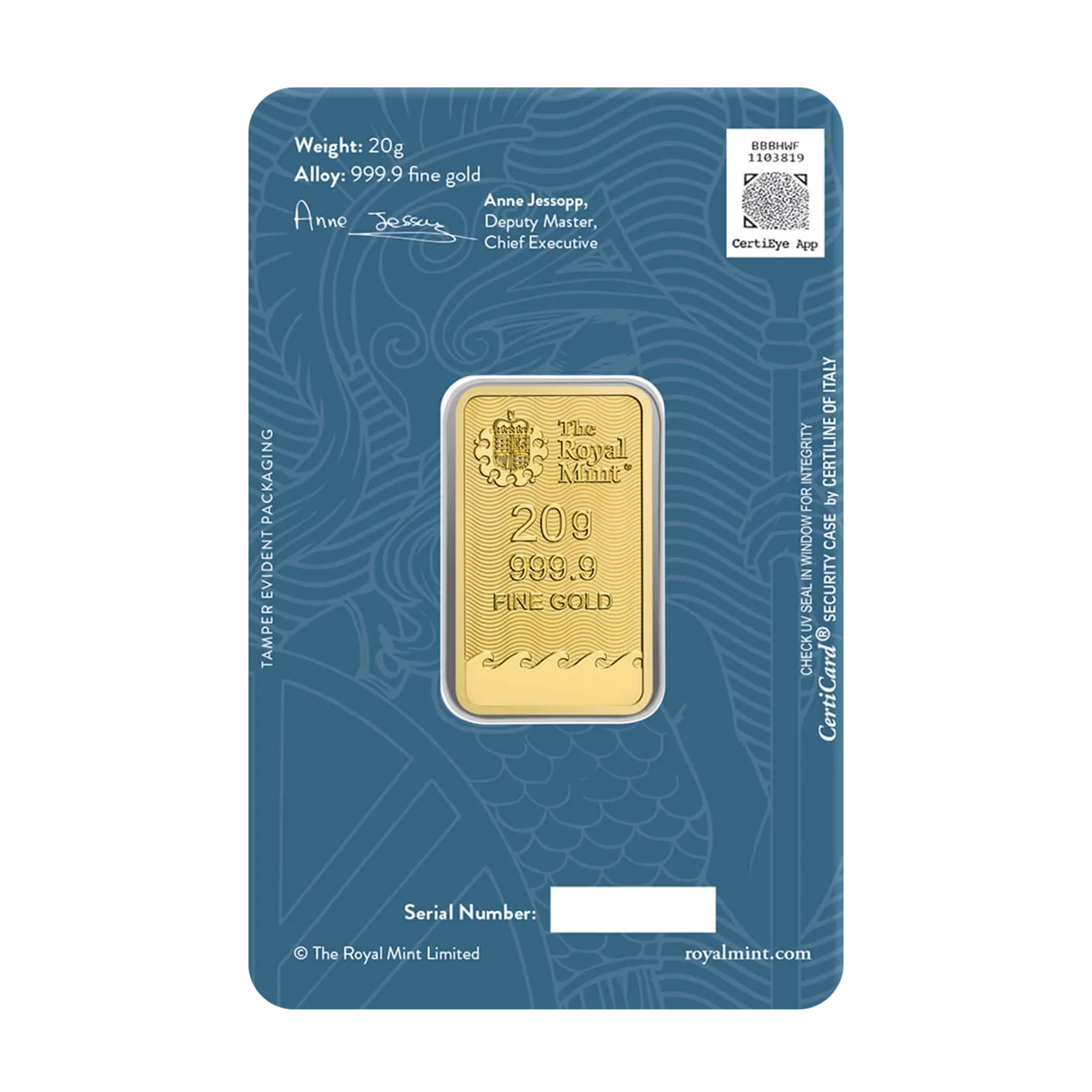 20g Royal Mint Britannia Gold Bar (999.9) 6